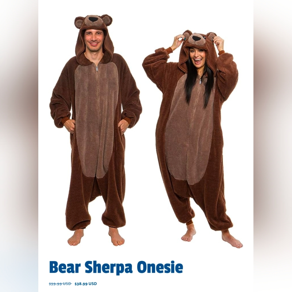 Sherpa Bear Onesie UNISEX Large